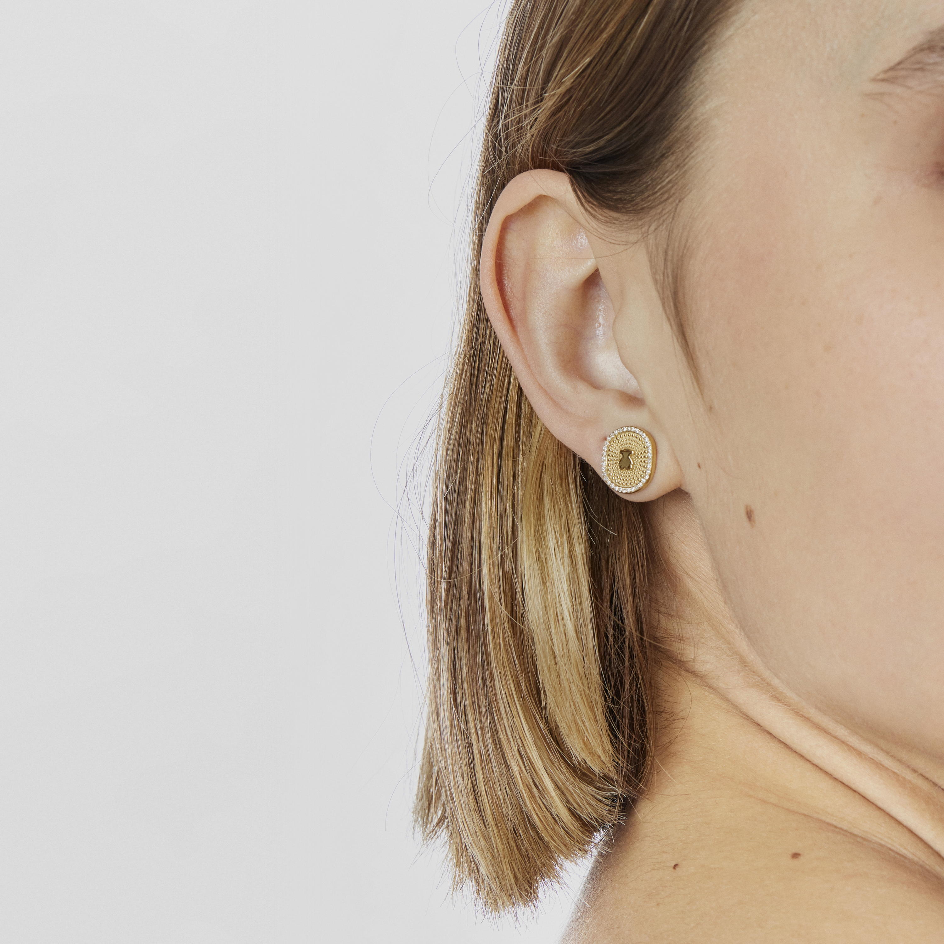 Gold Oursin Earrings with 0.19ct diamonds